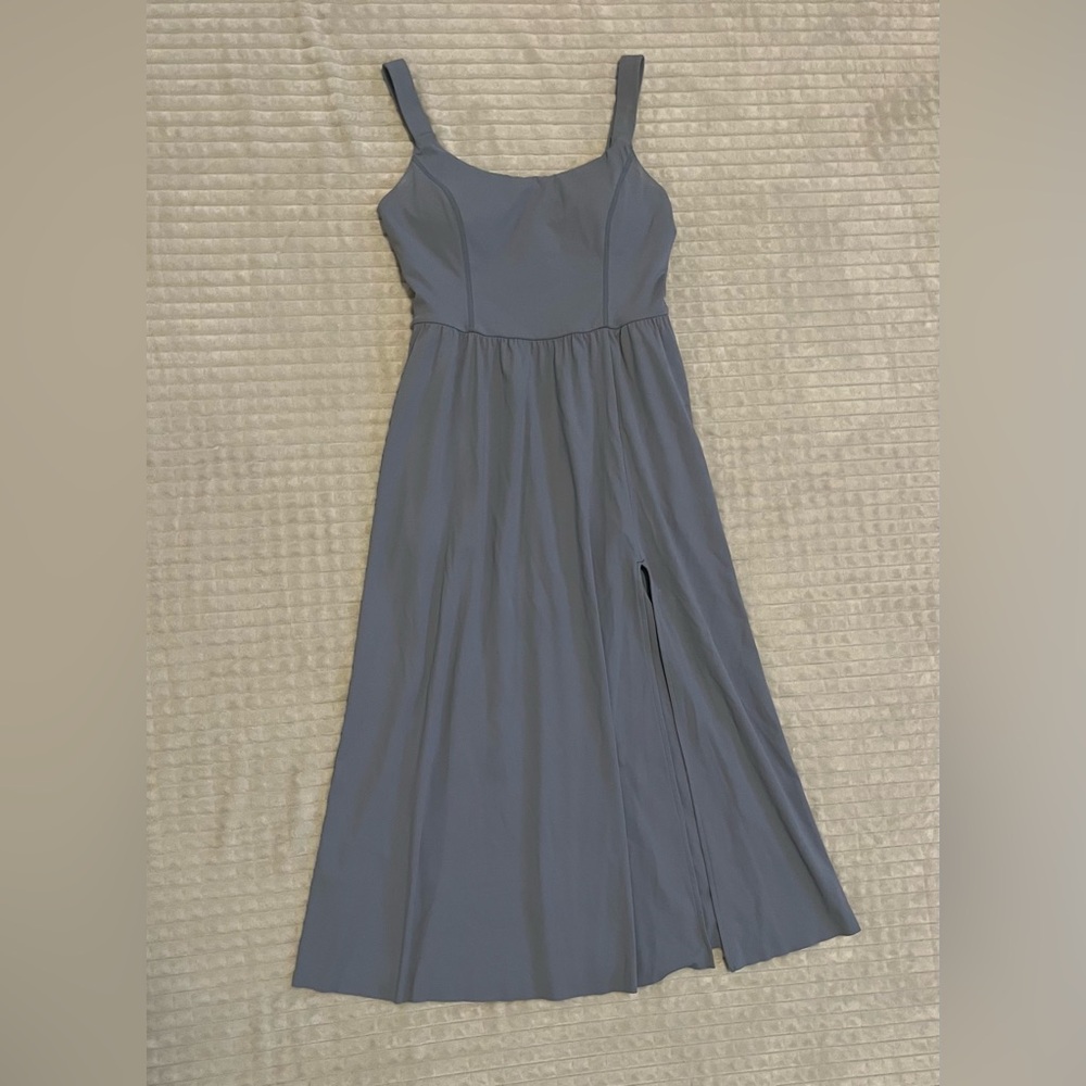 HALARA Light Blue Midi Dress with Slit